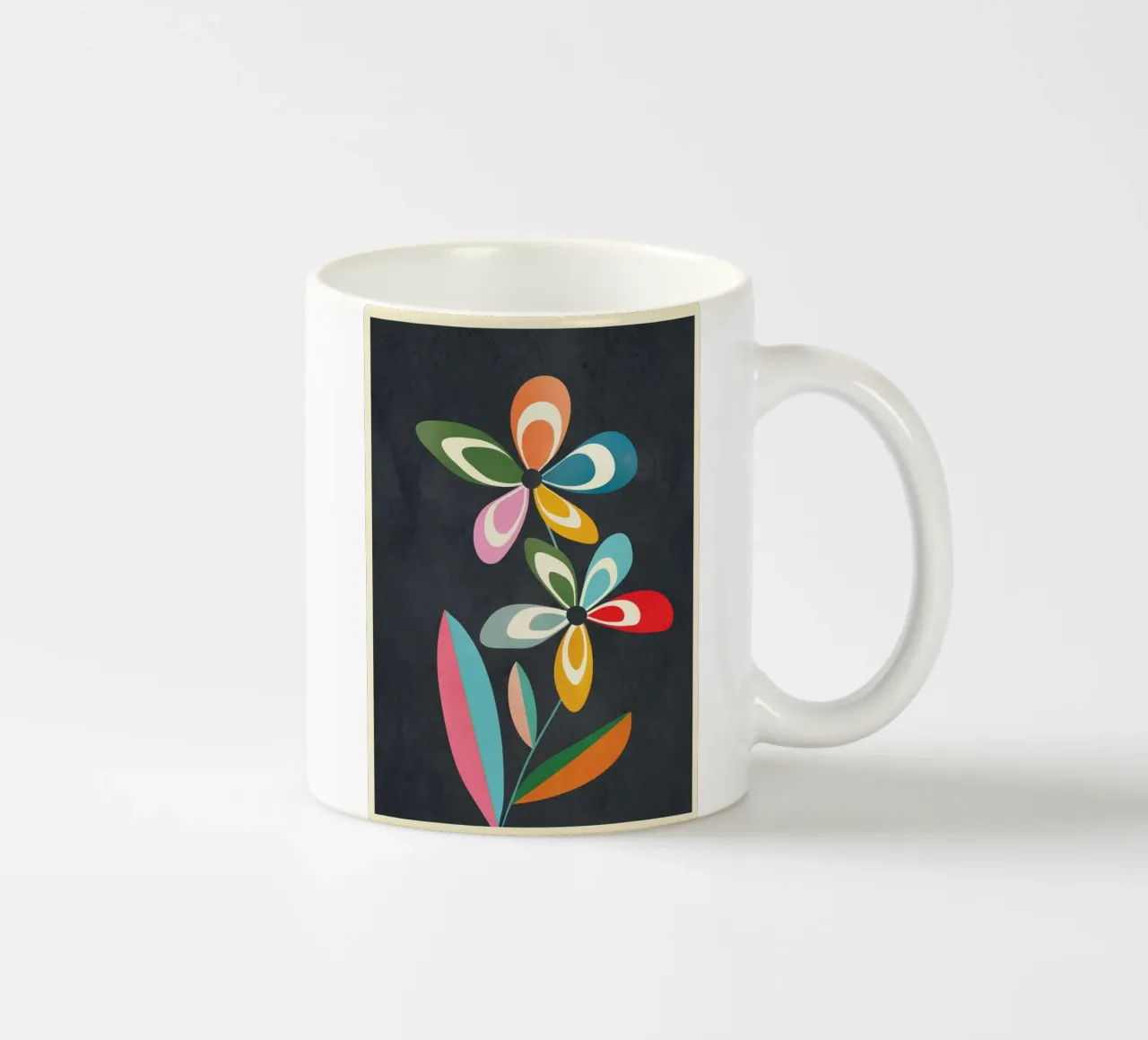 Mid-Century Abstract Flowers 01 tazza in ceramica da cityart