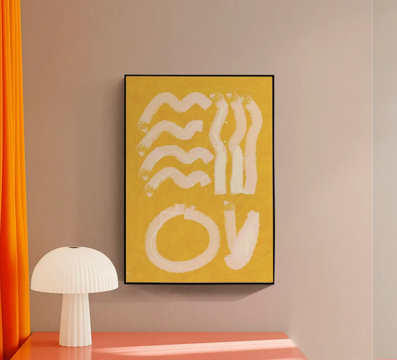 Astratto giallo pittorico plexiglass da Little Dean