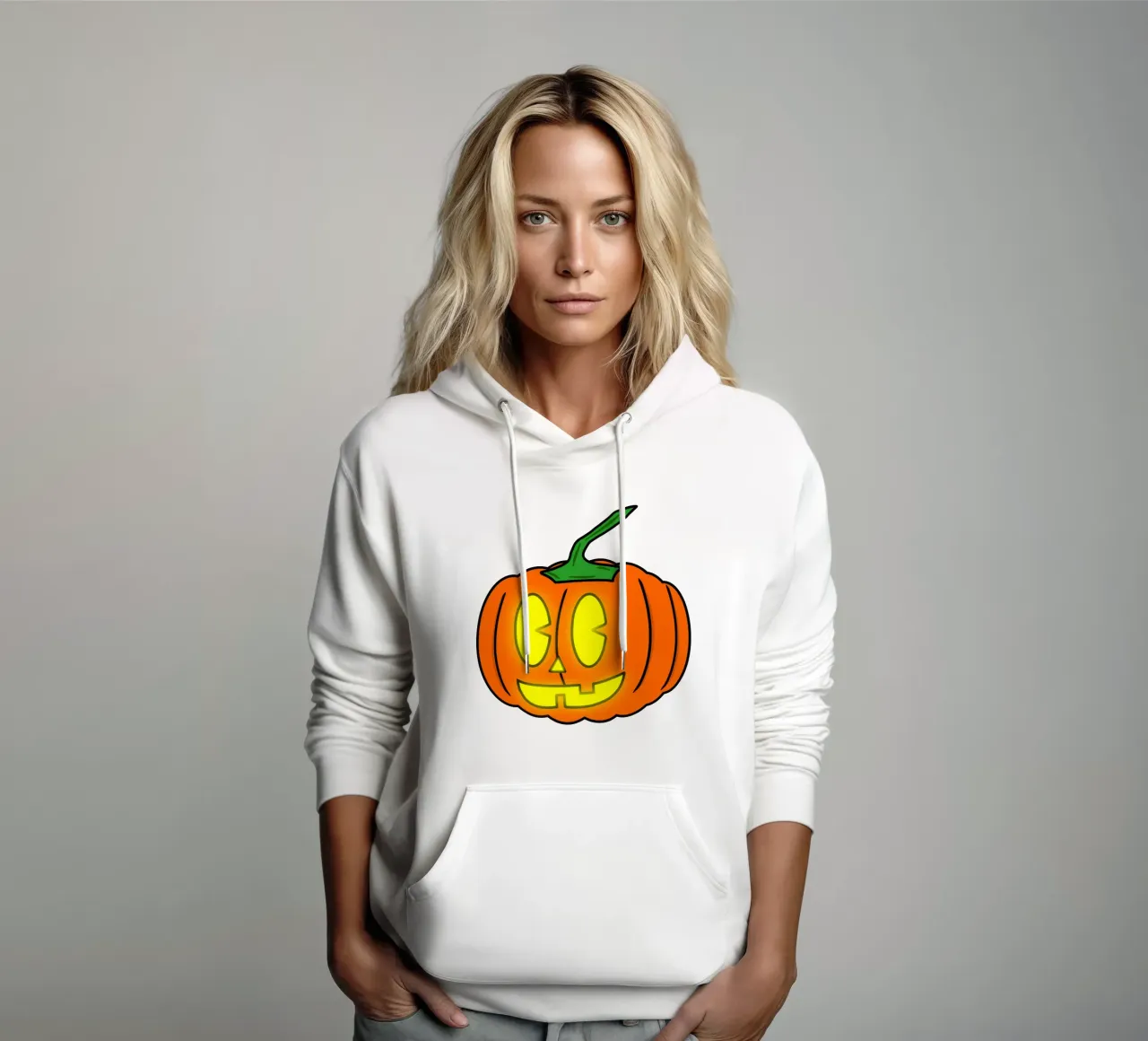 Testa di zucca Divertente cartone animato retrò di Halloween felpa con cappuccio da sillyindustries