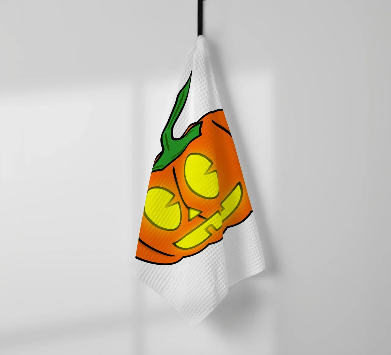 Pumpkin Head Funny Halloween Retro Cartoon tea towel by sillyindustries