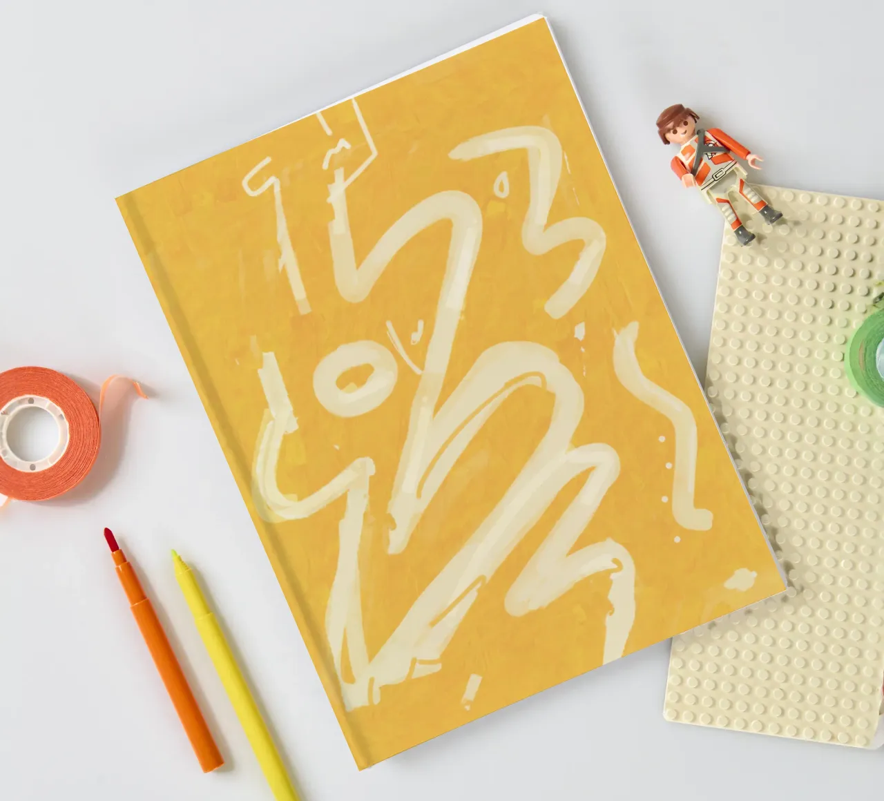 Abstrait jaune peint 02 carnet de notes de Little Dean