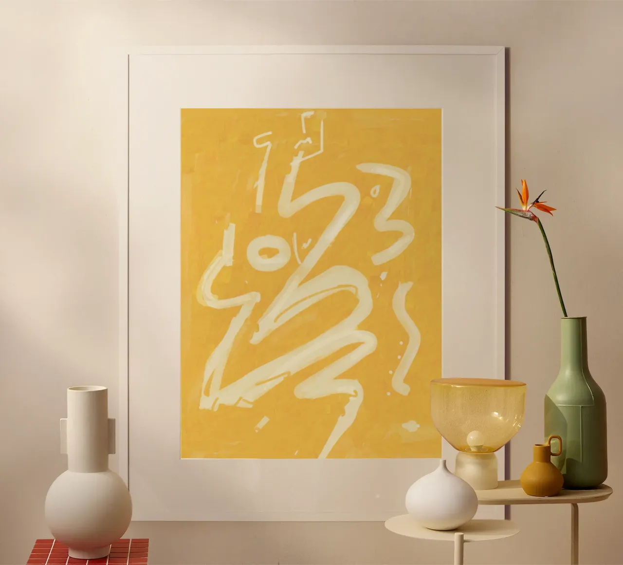 Abstrait jaune peint 02 hahnemühle de Little Dean