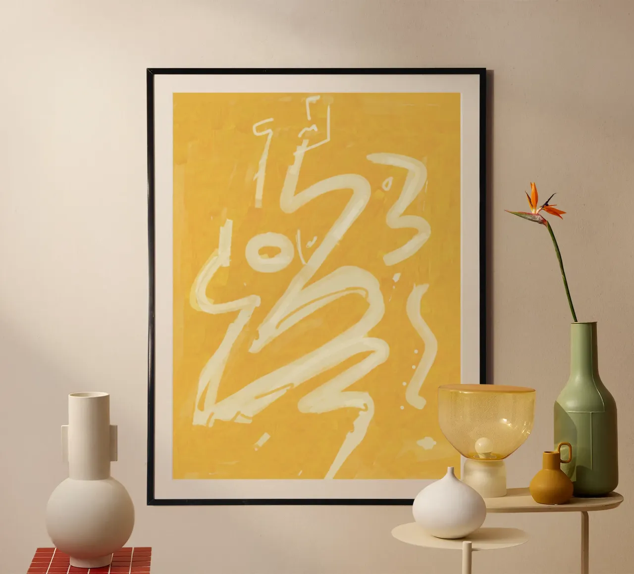 Abstrait jaune peint 02 hahnemühle de Little Dean
