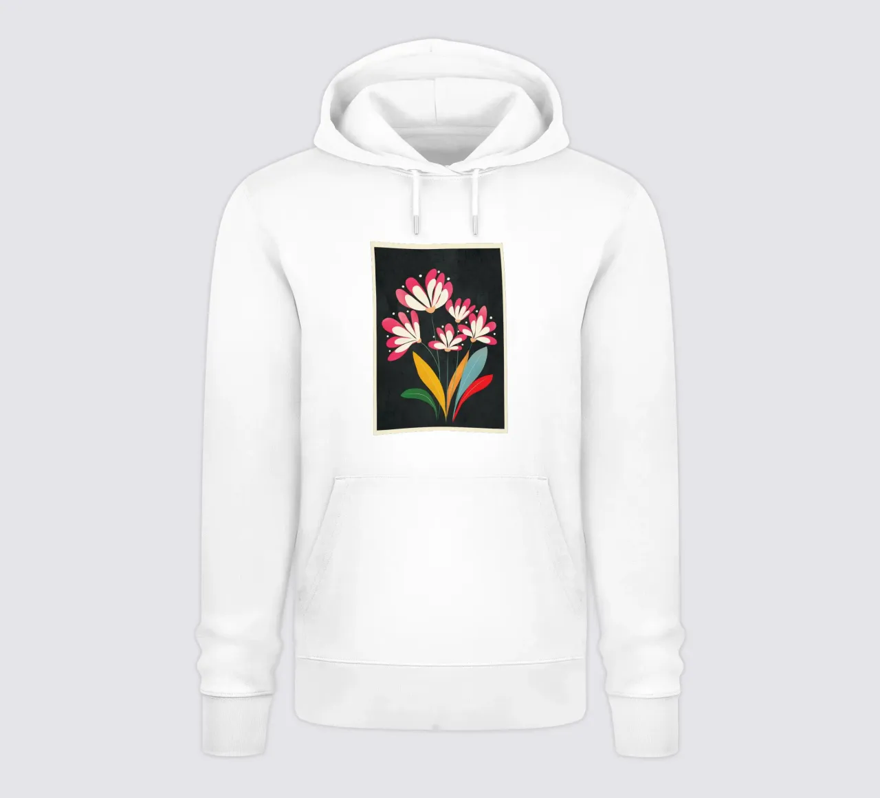 Mid-Century Abstract Flowers 03 felpa con cappuccio da cityart
