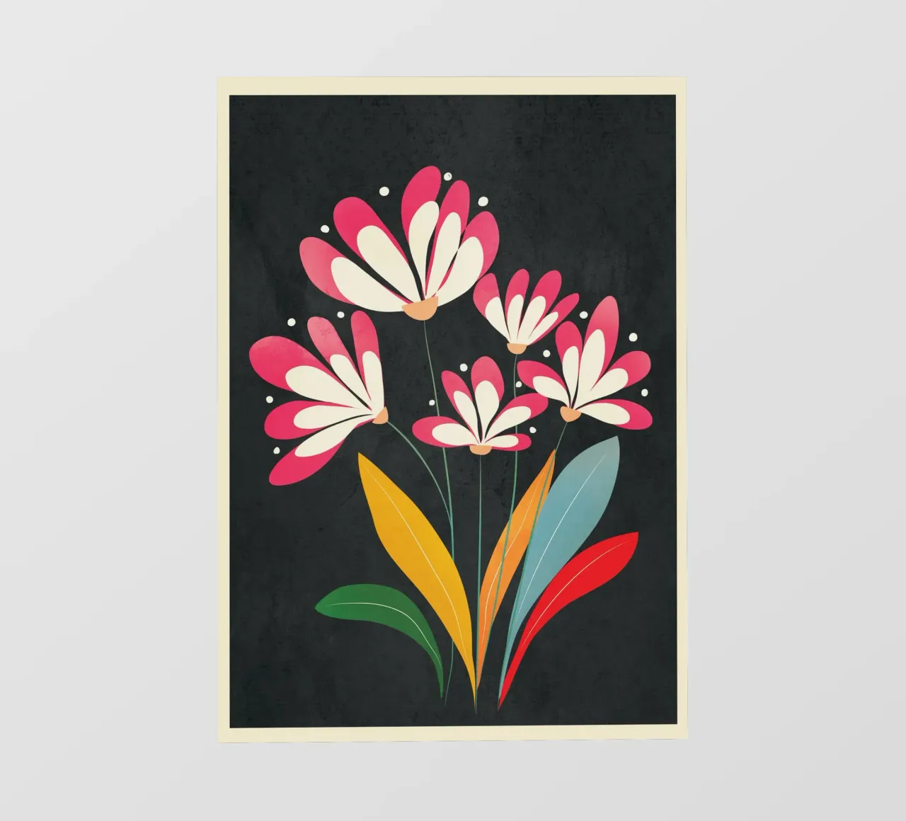 Mid-Century Abstract Flowers 03 pellicola backlit da cityart