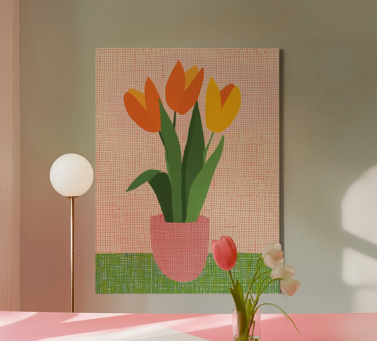 Nostalgic tulip art | Year-round spring greetings canvas by Autofocus