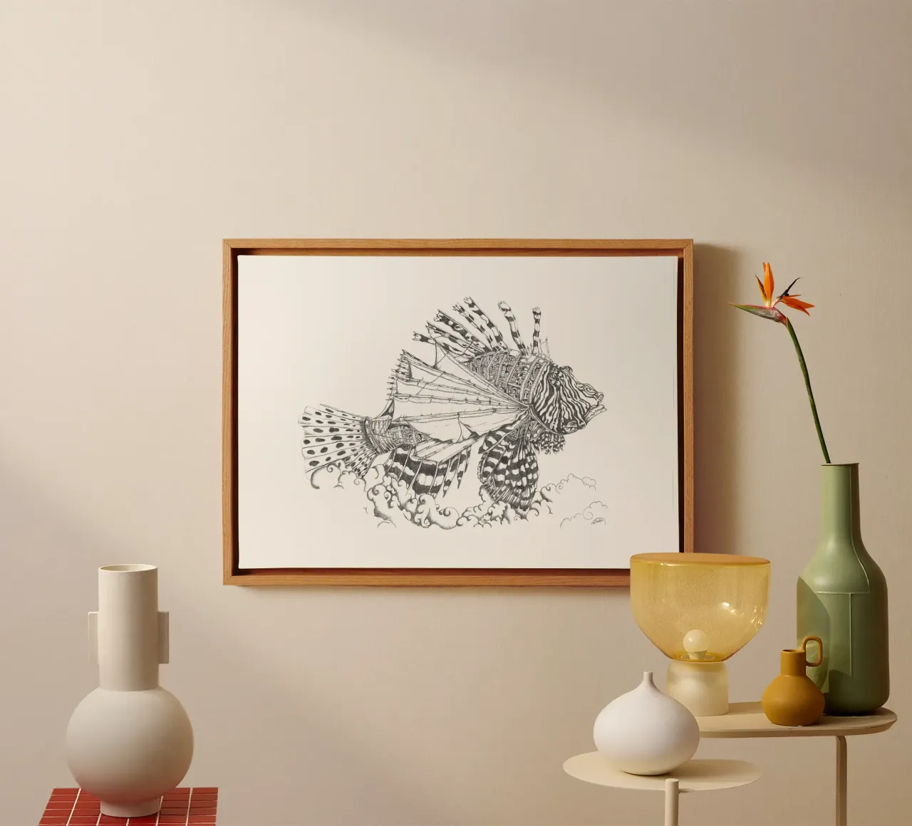 Aeronauticfish canvas with Floater frame by picazzy