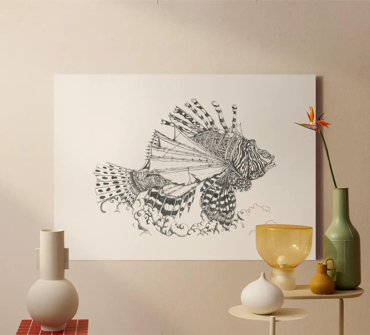 Aeronauticfish canvas with Floater frame by picazzy
