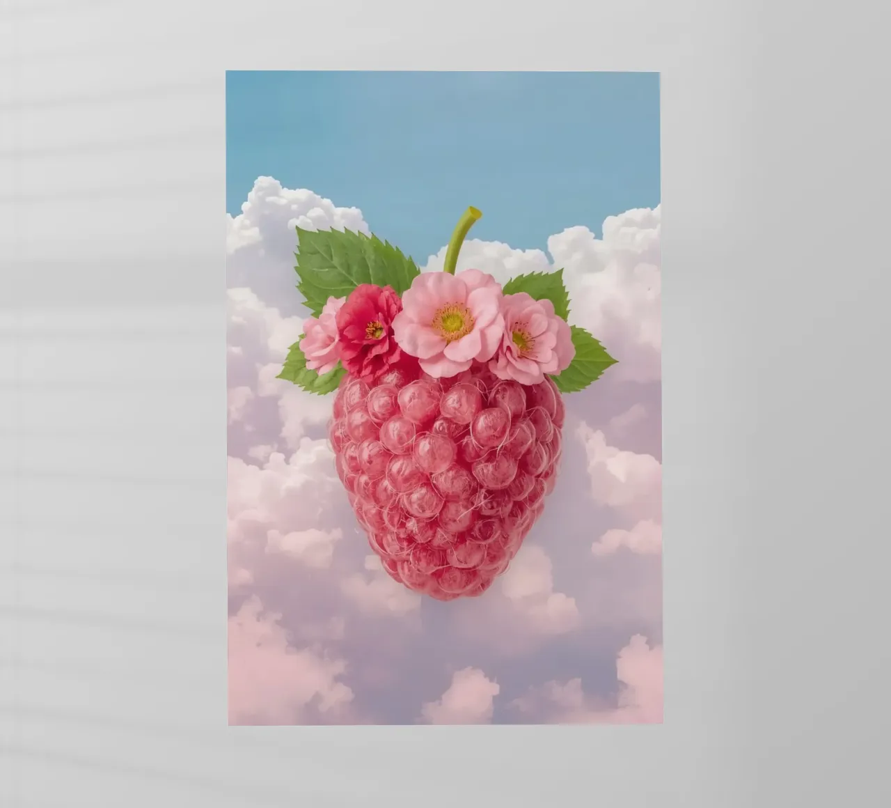 Lampone rosa con fiori e foglie nel cielo pellicola backlit da DesignDoodle