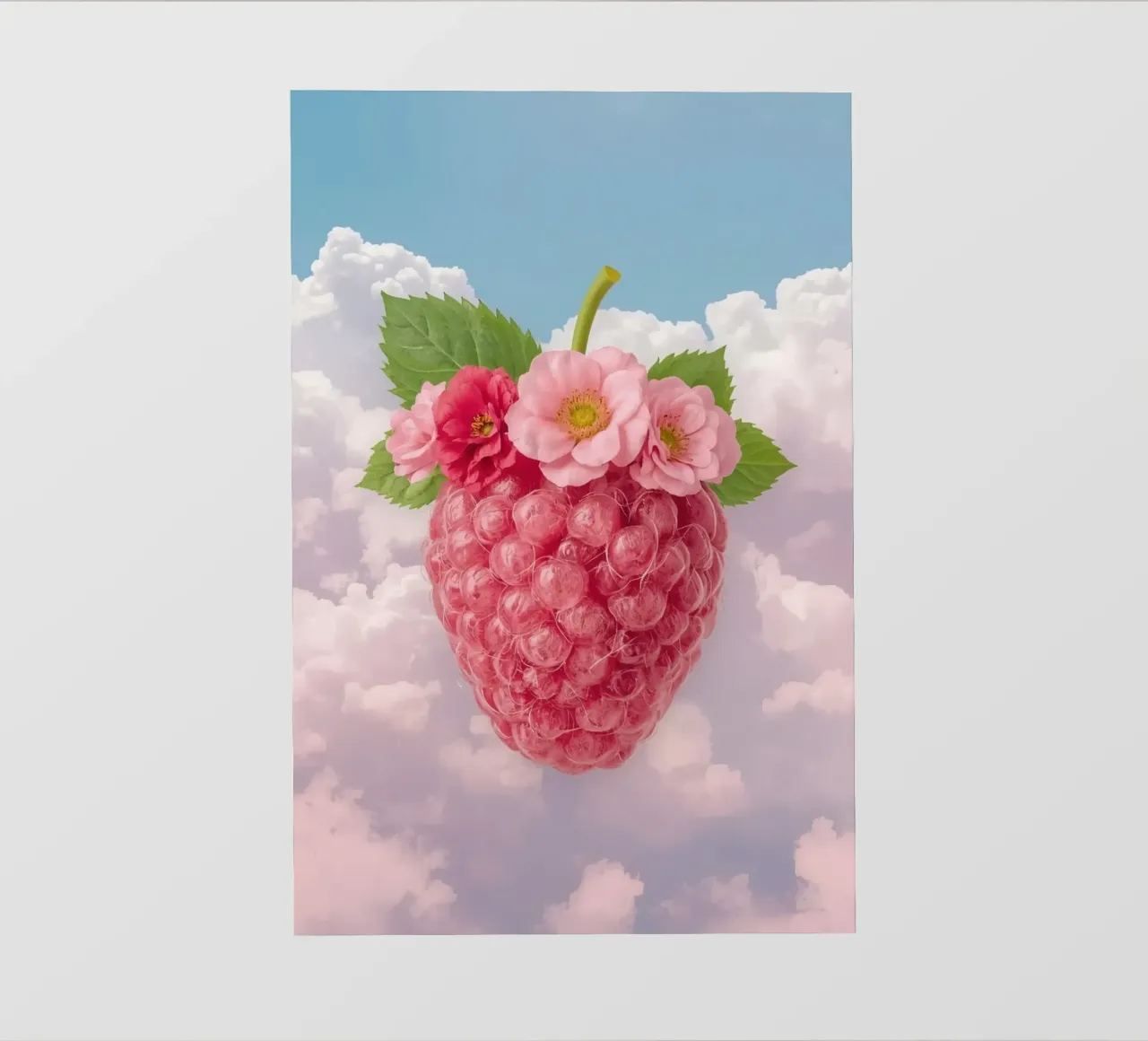 Lampone rosa con fiori e foglie nel cielo pellicola backlit da DesignDoodle