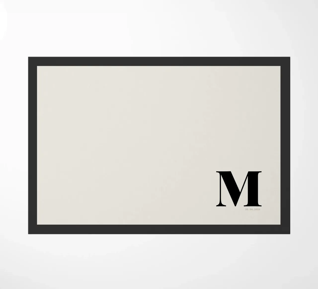 Custom Oversized Initial and Date Print doormat by Imaginative