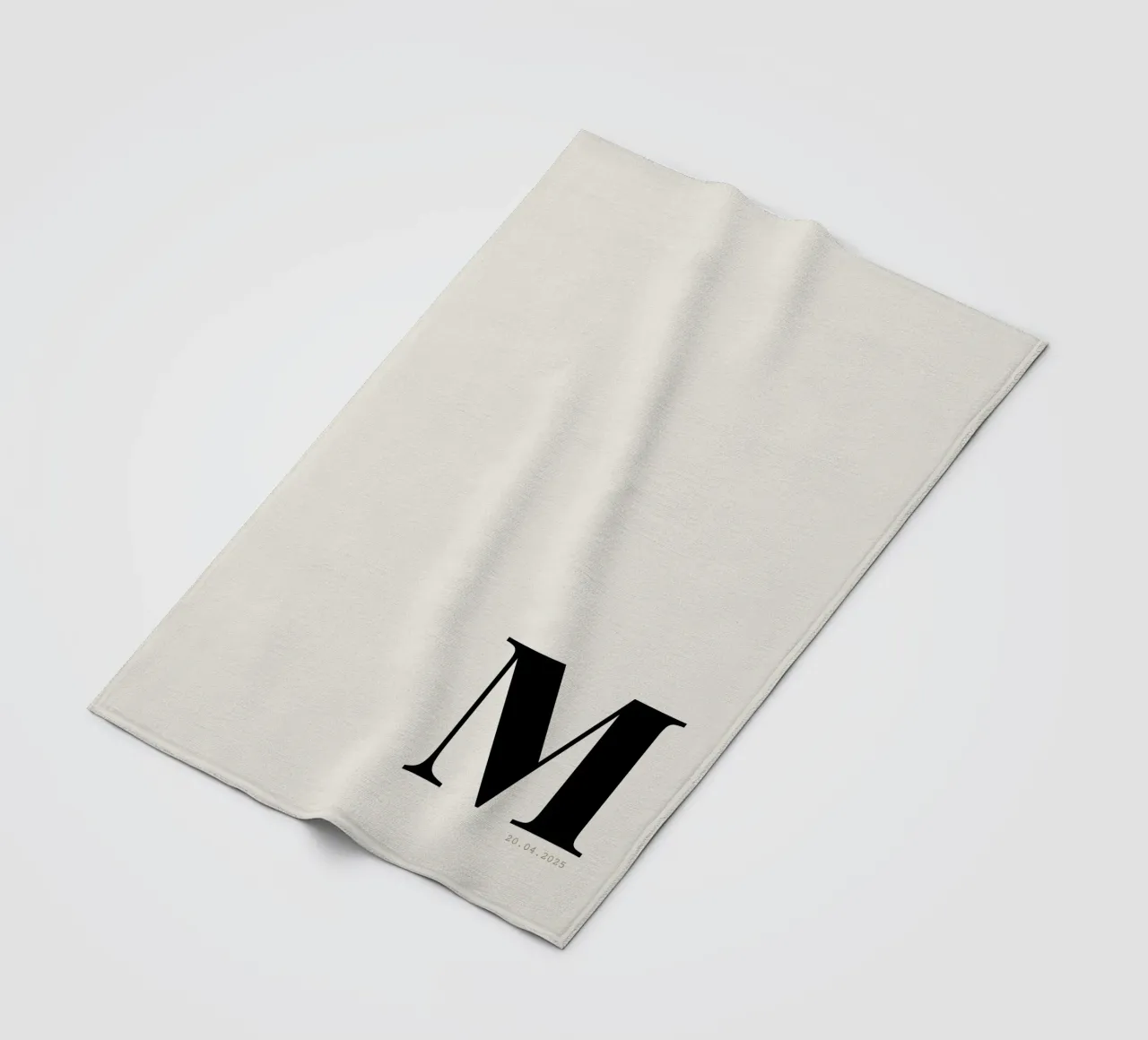 Custom Oversized Initial and Date Print fleece blanket by Imaginative
