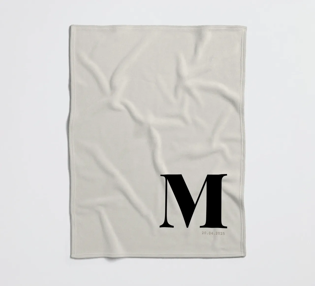 Custom Oversized Initial and Date Print fleece blanket by Imaginative