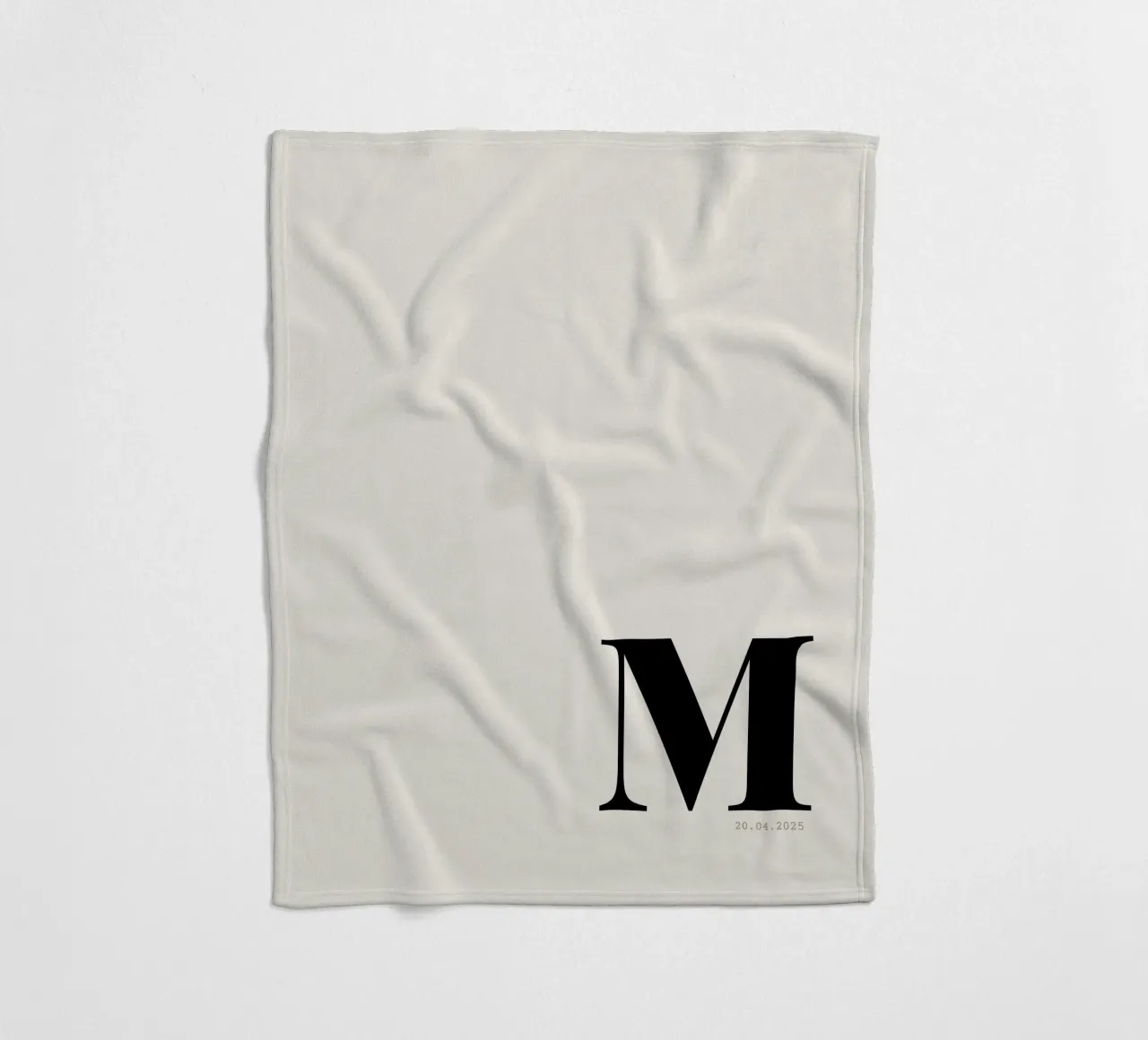 Custom Oversized Initial and Date Print fleece blanket by Imaginative