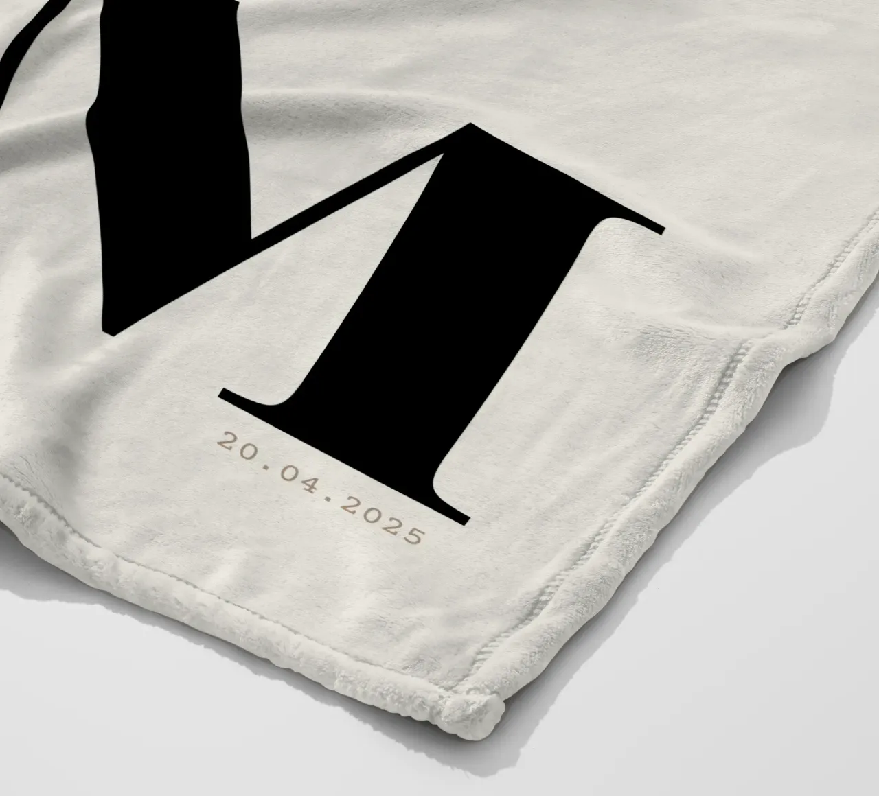Custom Oversized Initial and Date Print fleece blanket by Imaginative