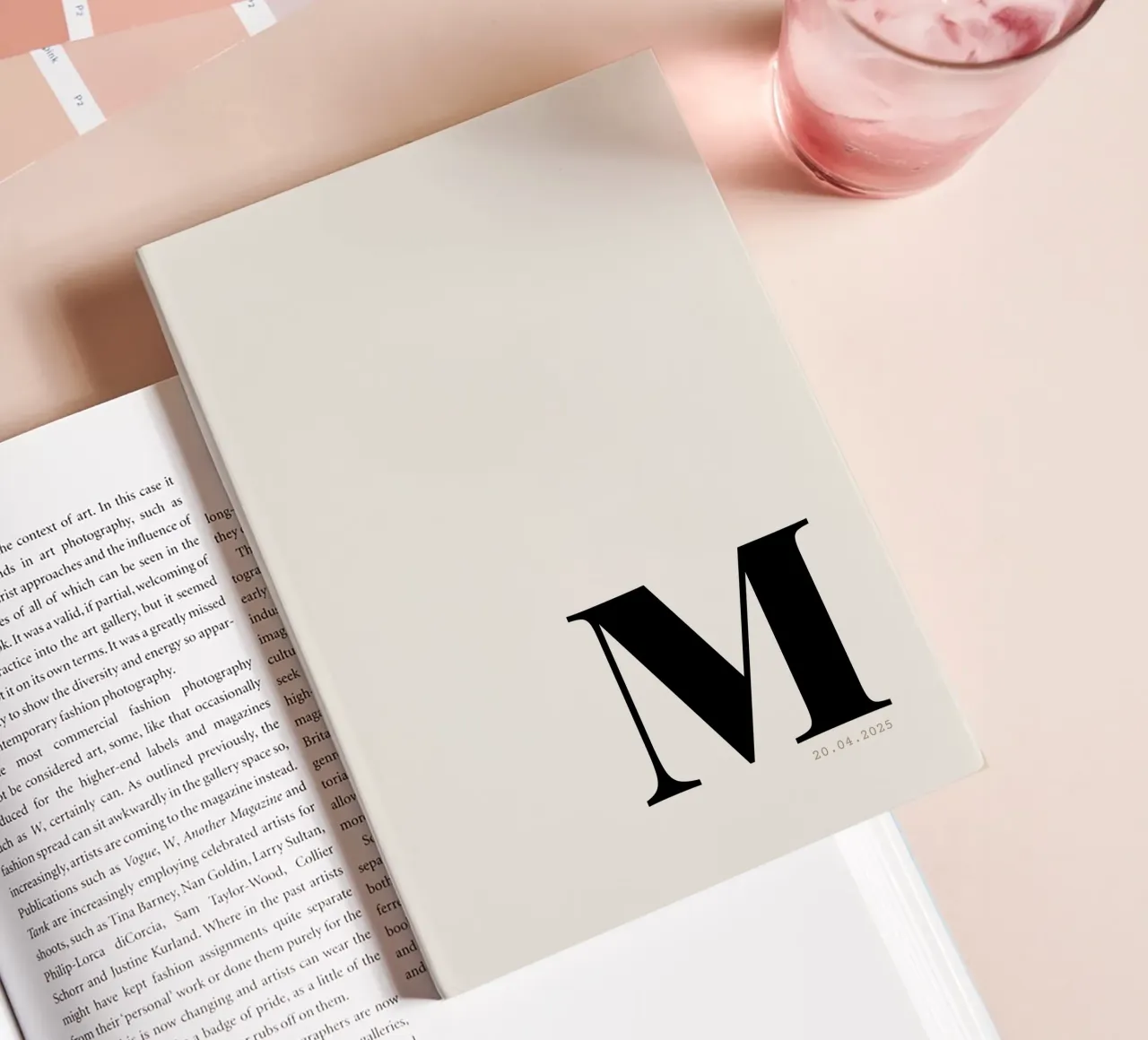 Custom Oversized Initial and Date Print notebook by Imaginative