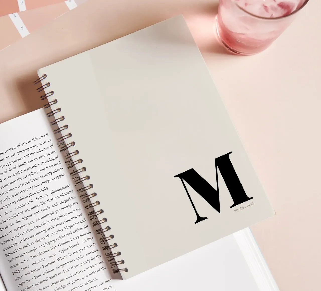 Custom Oversized Initial and Date Print spiral notebook by Imaginative