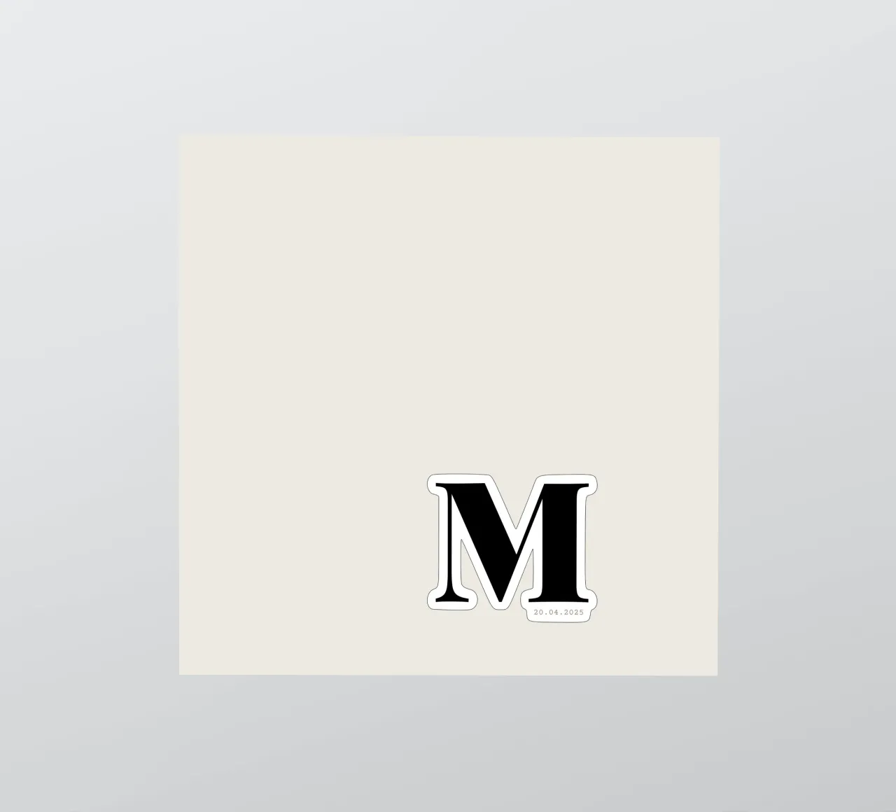 Stampa personalizzata di data e iniziale sovradimensionata adesivo da Imaginative