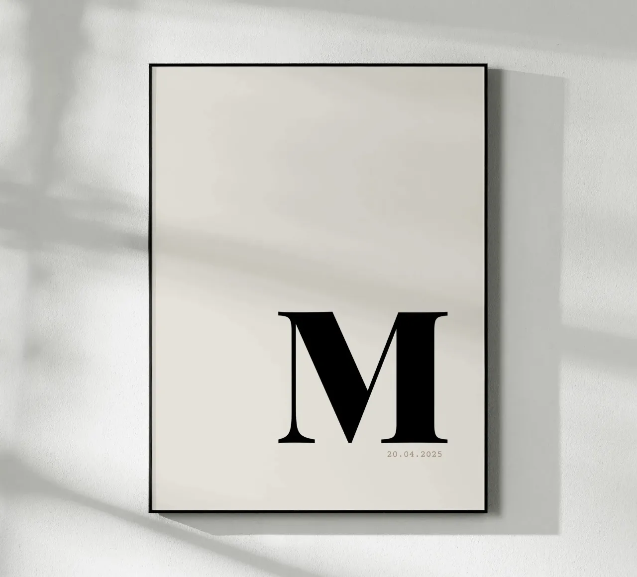 Custom Oversized Initial and Date Print acrylic glass by Imaginative