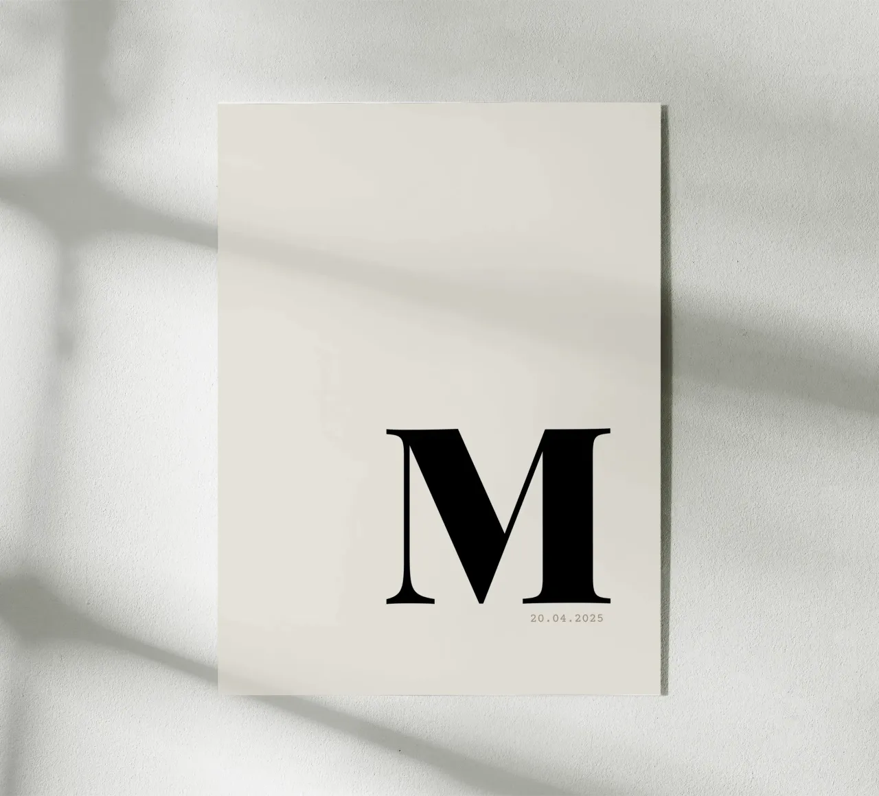 Custom Oversized Initial and Date Print acrylic glass by Imaginative