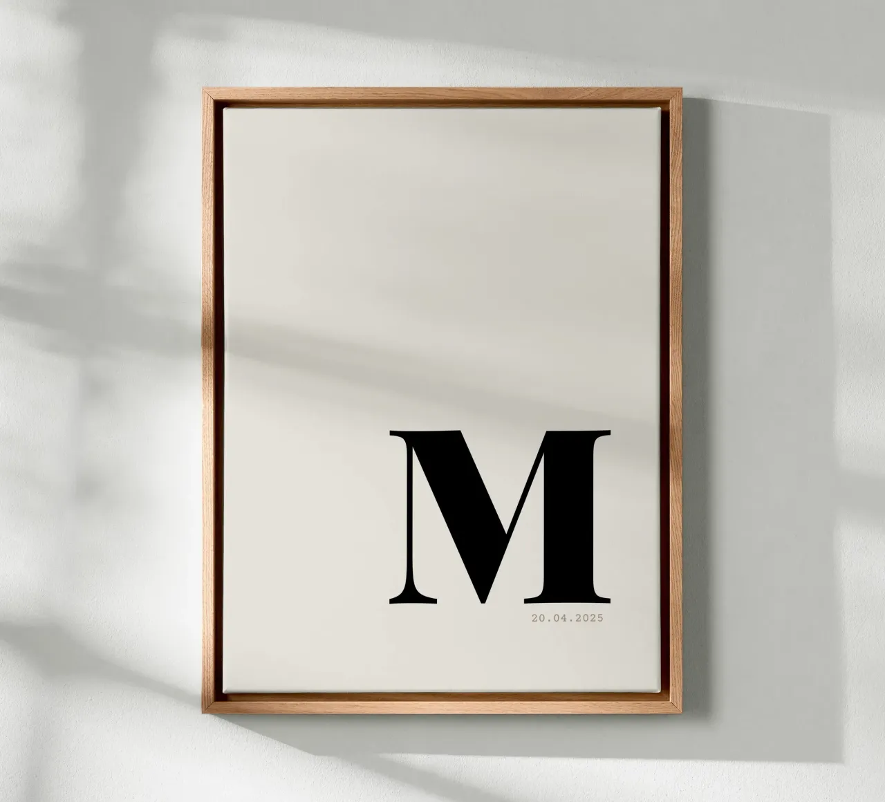 Eigen oversized initiaal en datumafdruk canvas van Imaginative