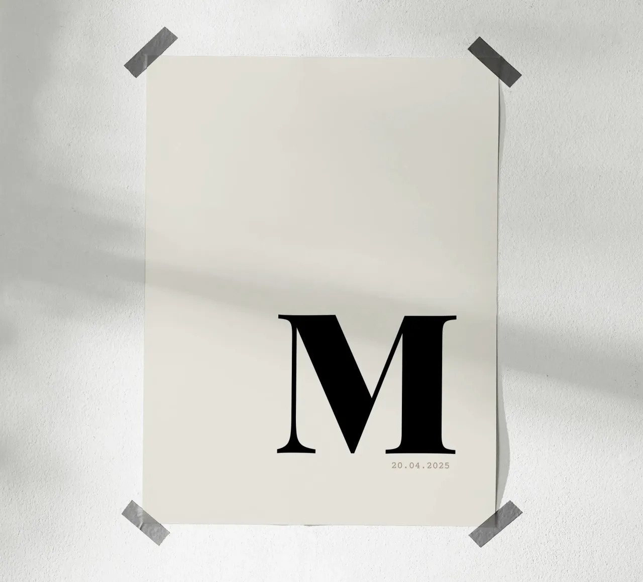 Stampa personalizzata di data e iniziale sovradimensionata carta hahnemühle da Imaginative
