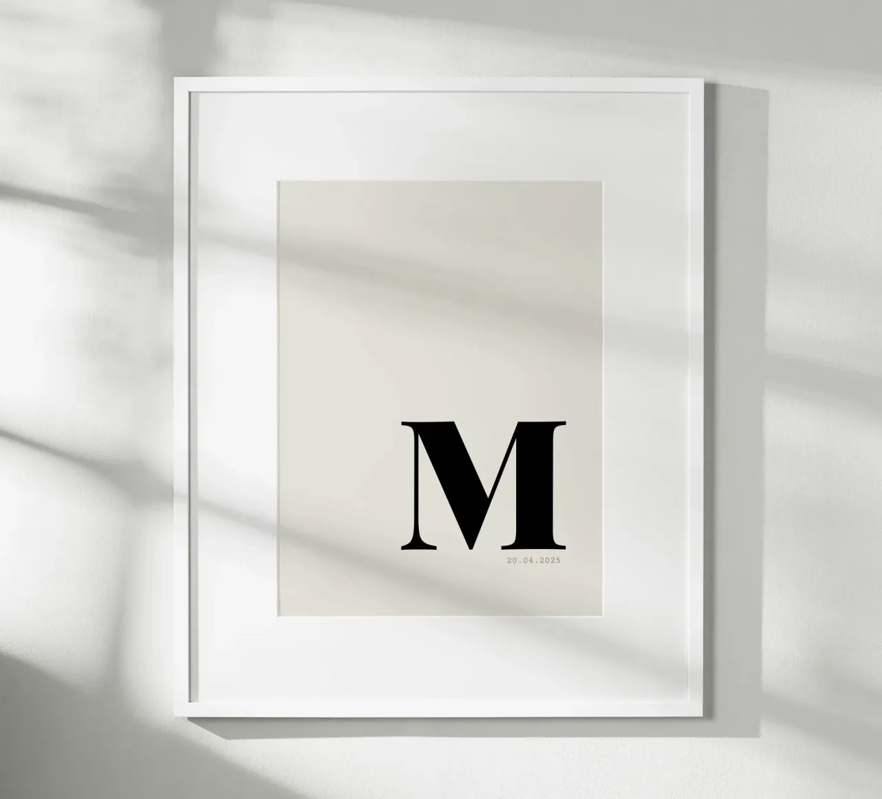 Stampa personalizzata di data e iniziale sovradimensionata carta hahnemühle da Imaginative