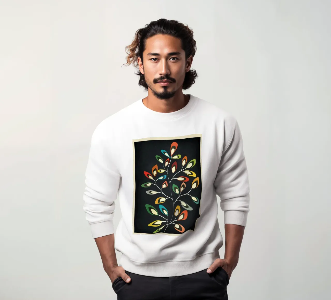 Mid-Century Abstract Flowers 05 felpa da cityart