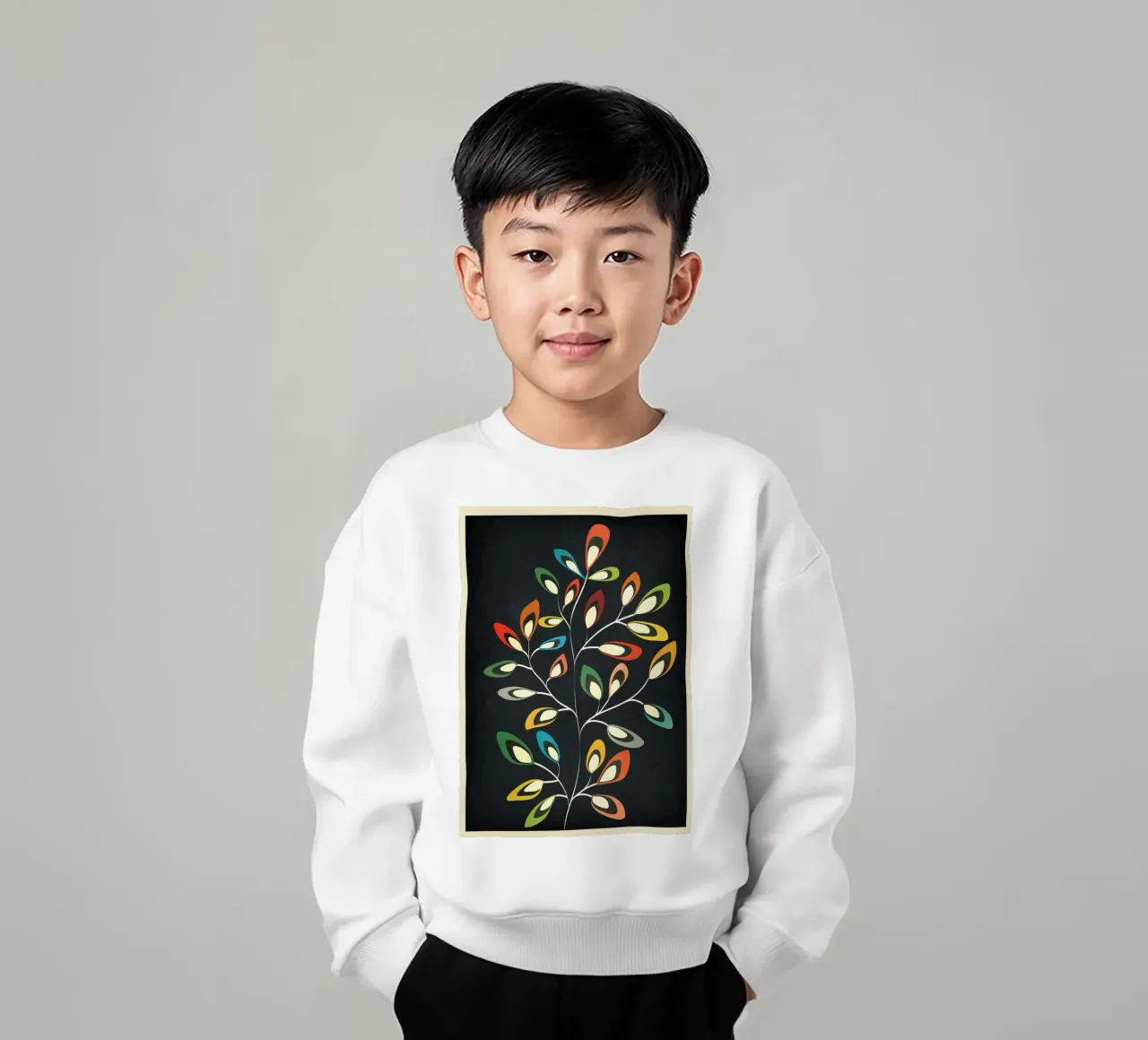 Mid-Century Abstract Flowers 05 felpa bambino da cityart