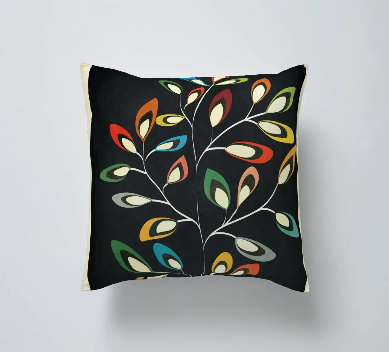 Mid-Century Abstract Flowers 05 cuscino da cityart