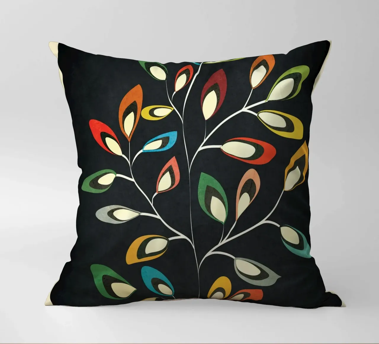 Mid-Century Abstract Flowers 05 cuscino da cityart