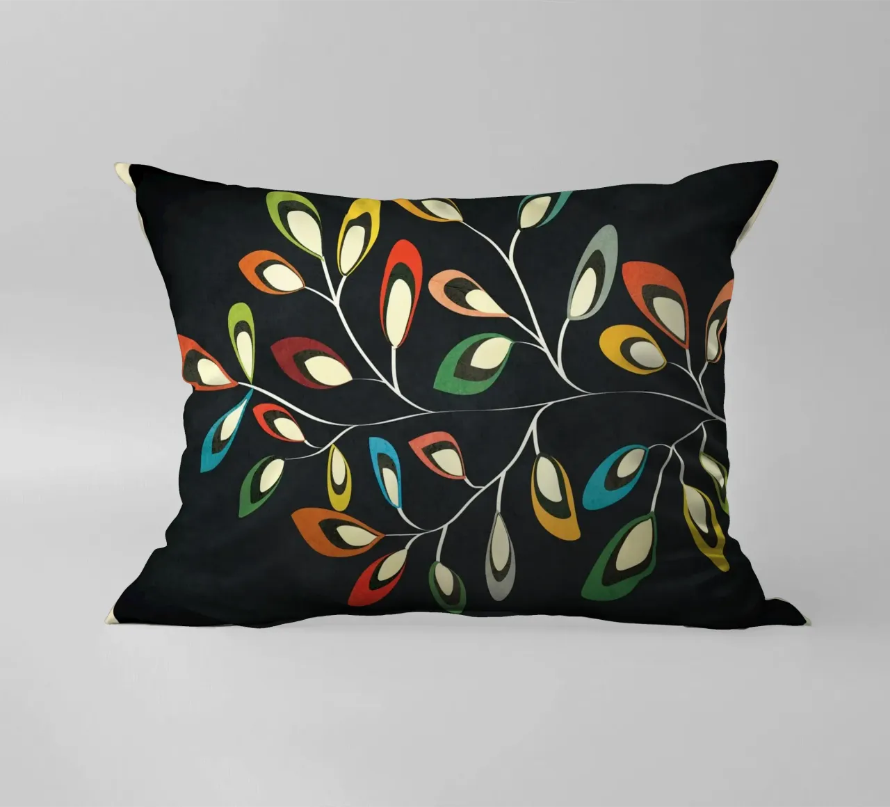 Mid-Century Abstract Flowers 05 cuscino da cityart