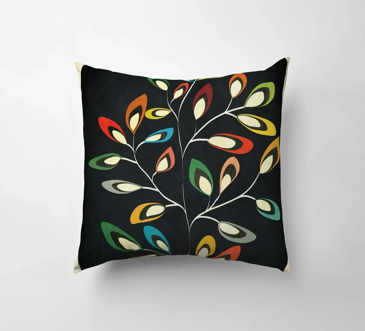 Mid-Century Abstract Flowers 05 cuscino da cityart