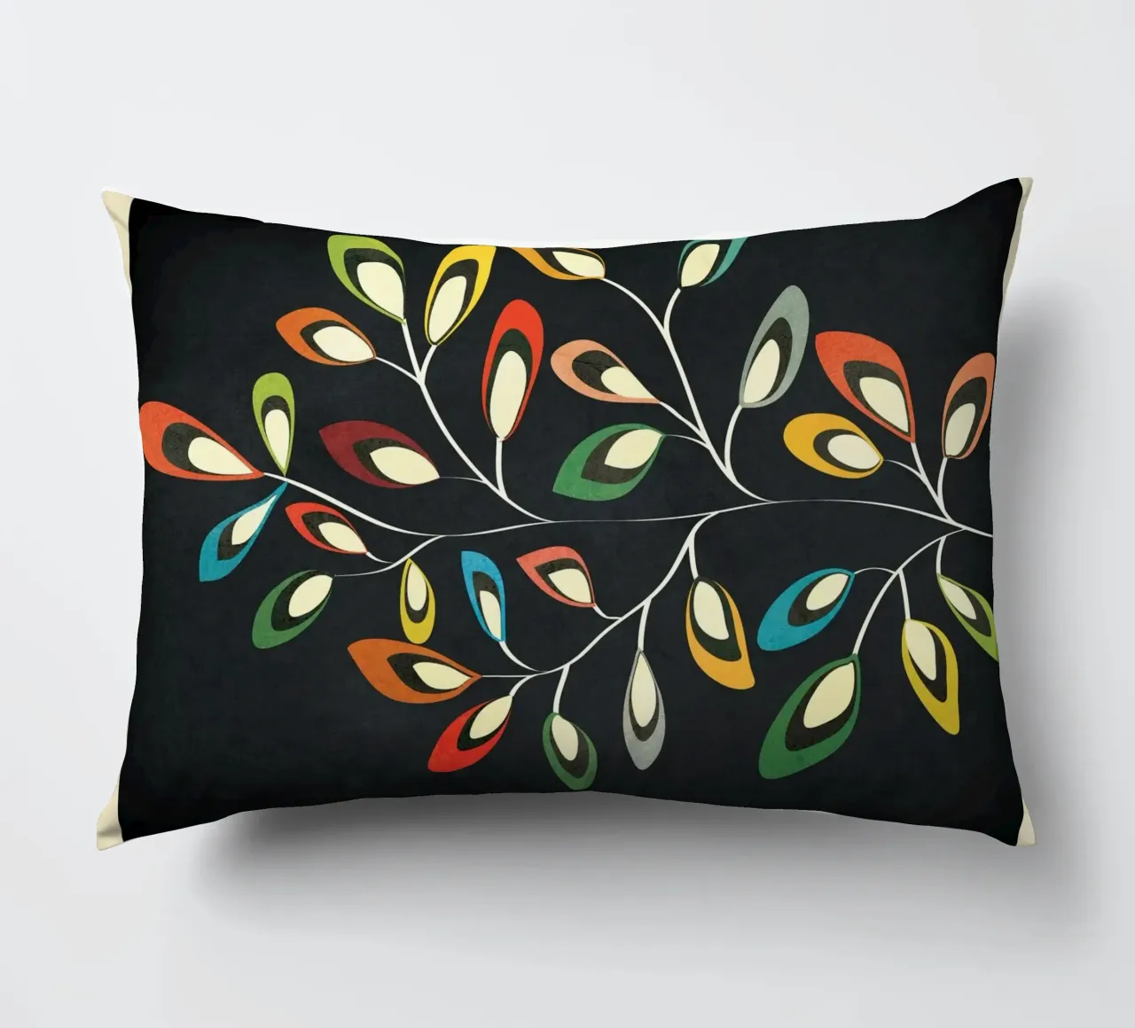 Mid-Century Abstract Flowers 05 cuscino da cityart