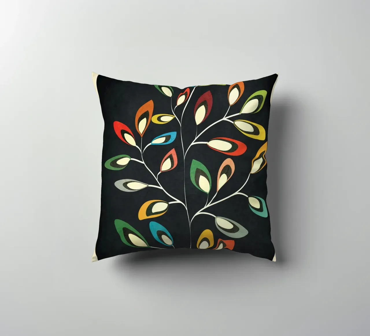 Mid-Century Abstract Flowers 05 cuscino da cityart