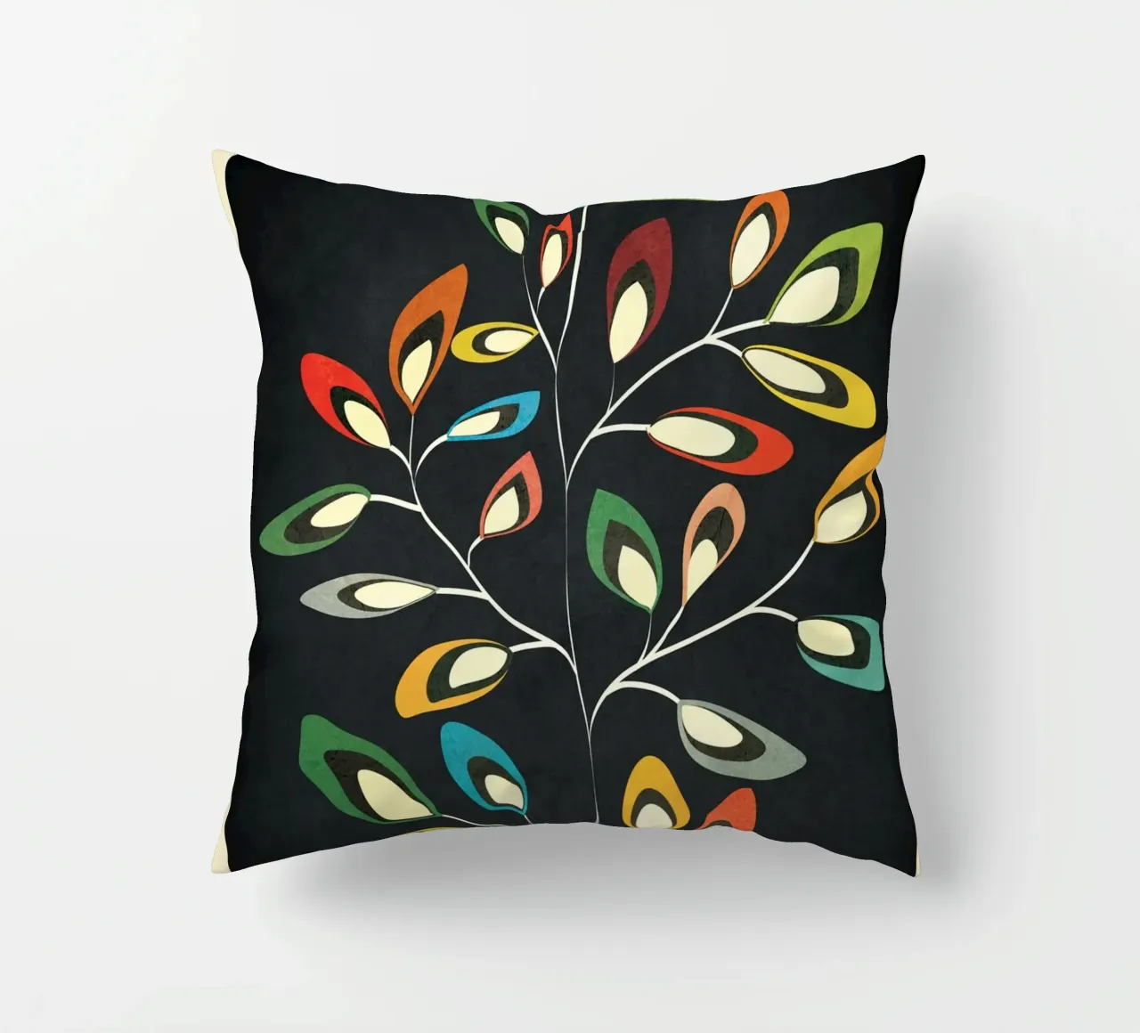 Mid-Century Abstract Flowers 05 cuscino da cityart