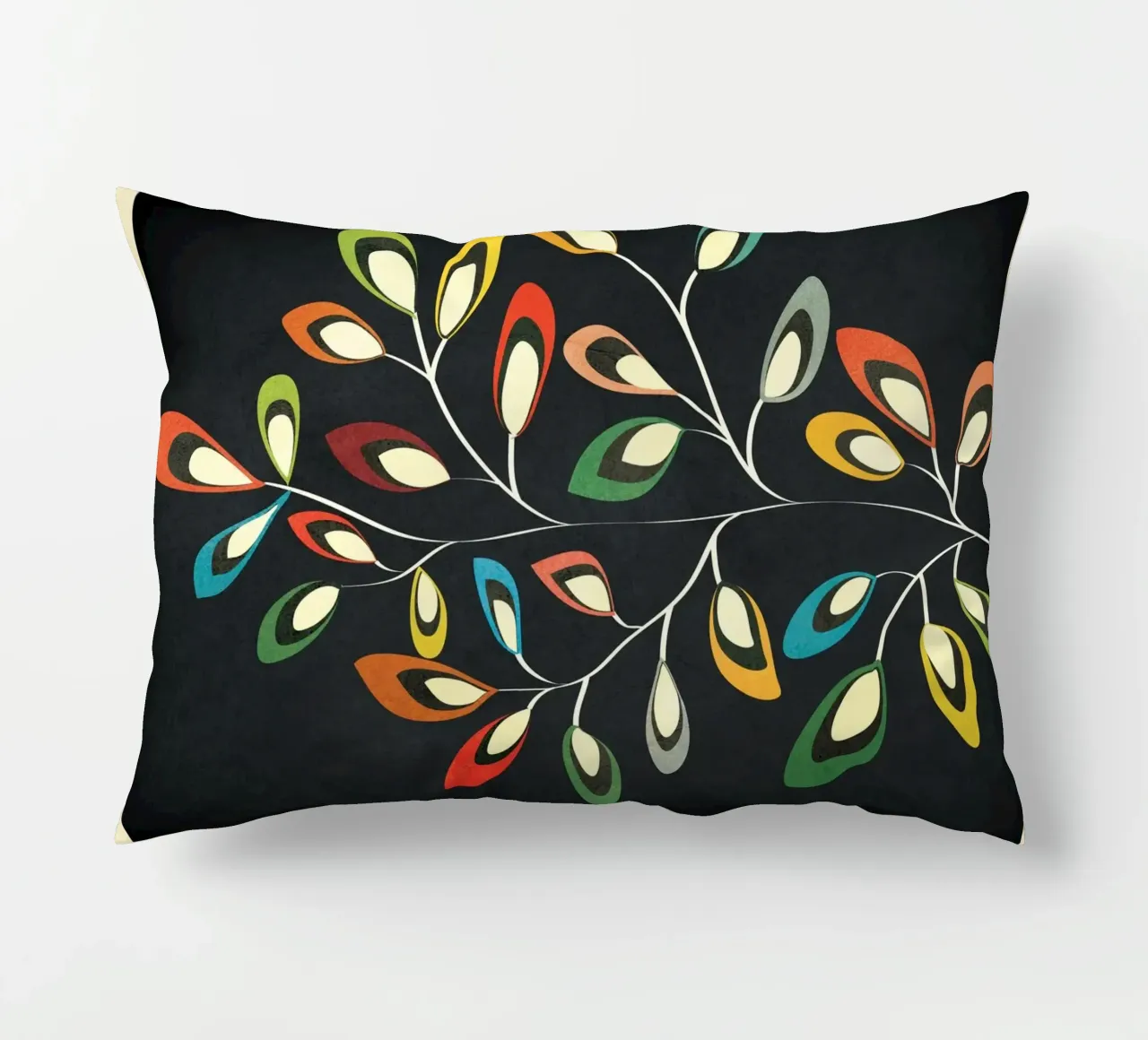 Mid-Century Abstract Flowers 05 cuscino da cityart