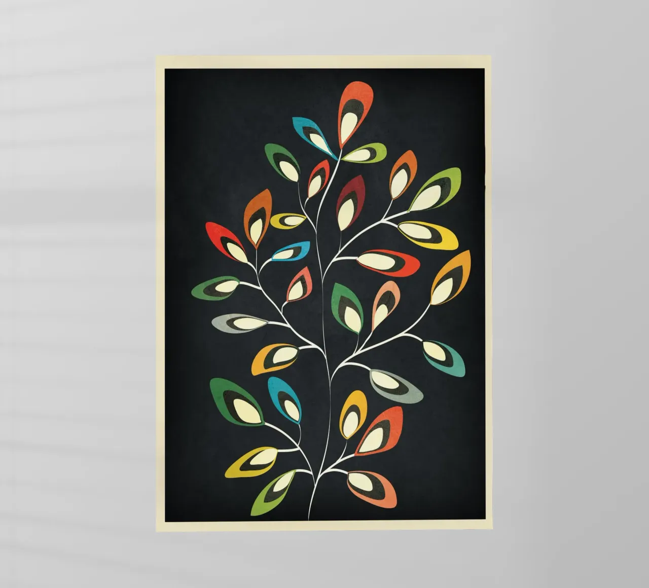 Mid-Century Abstract Flowers 05 pellicola backlit da cityart