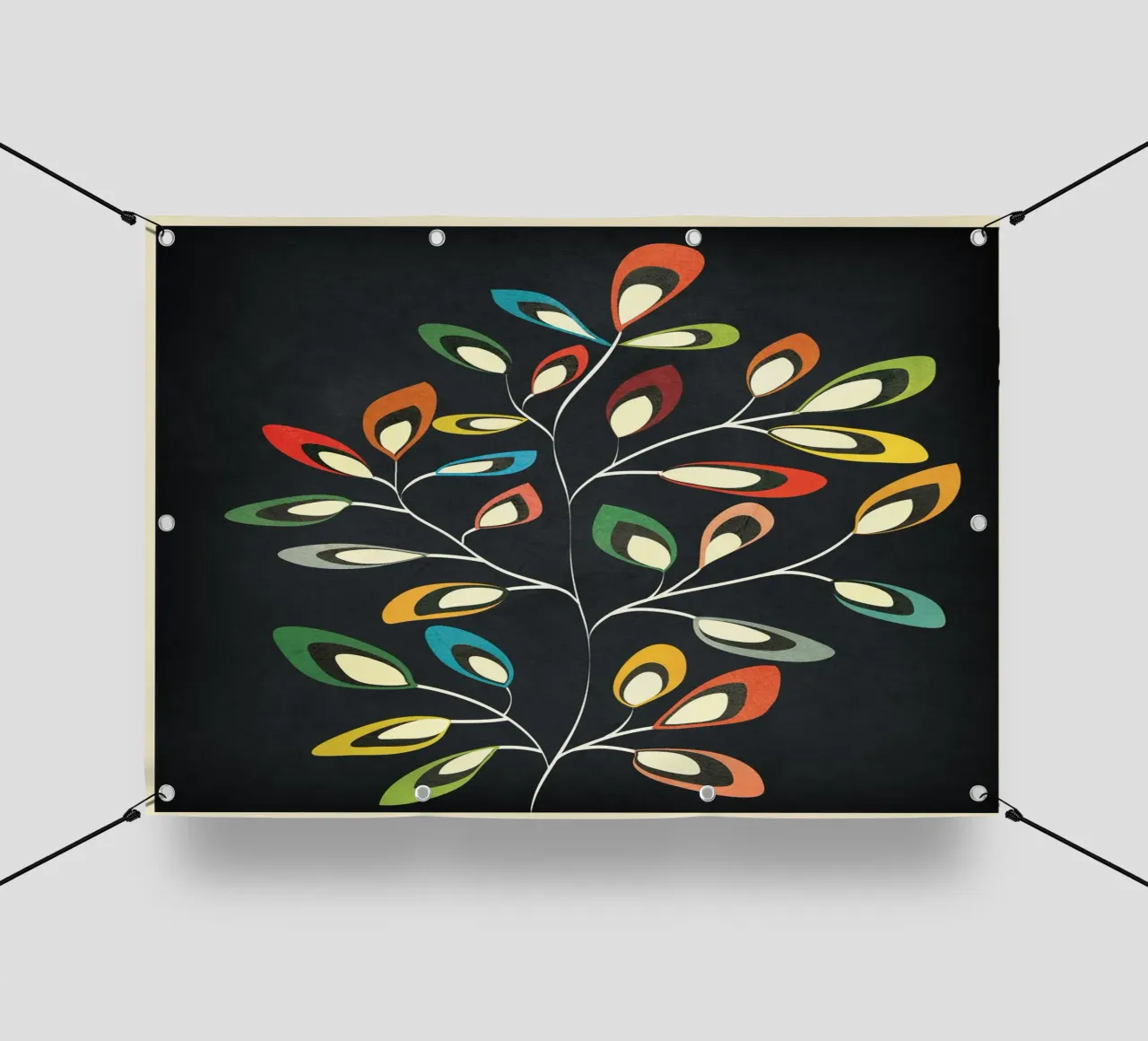Mid-Century Abstract Flowers 05 telo in pvc da cityart