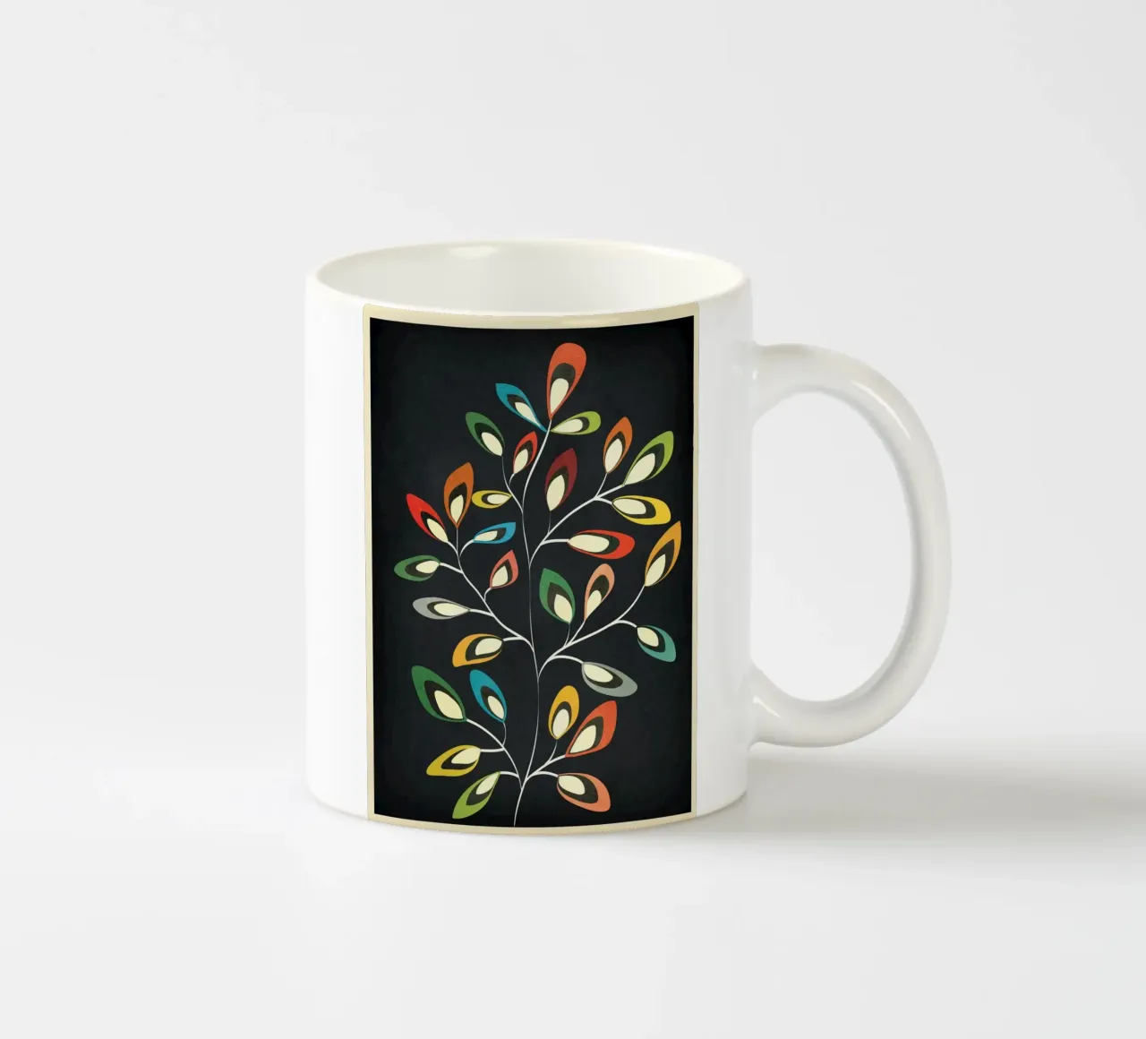 Mid-Century Abstract Flowers 05 tazza in ceramica da cityart