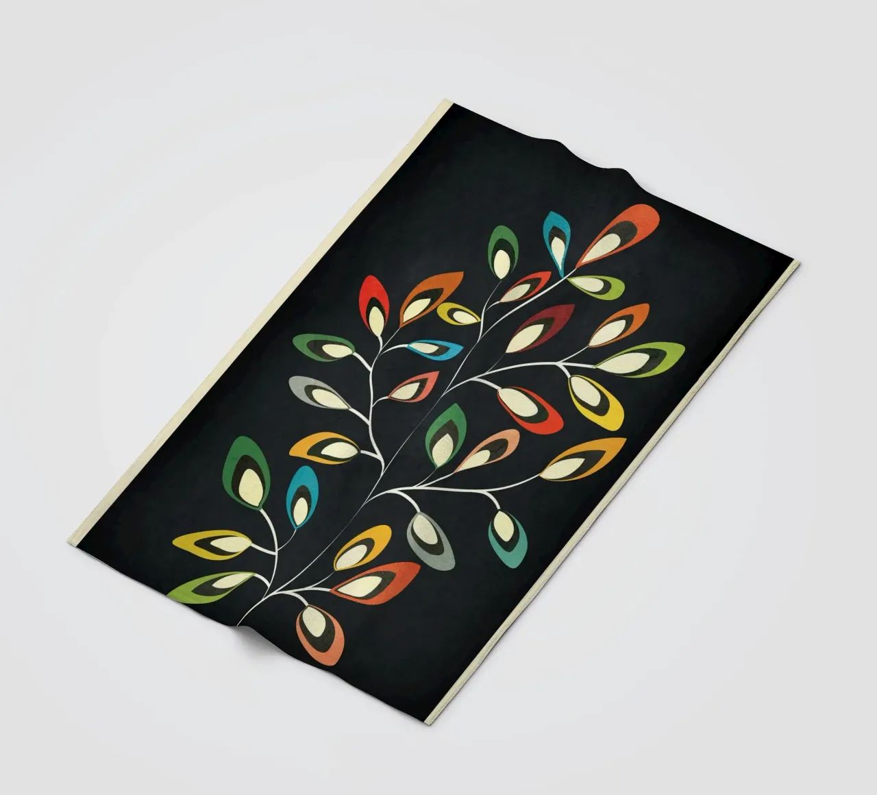 Mid-Century Abstract Flowers 05 coperta in pile da cityart