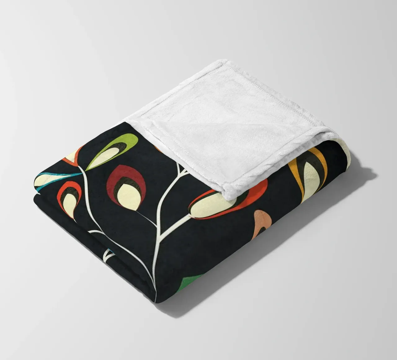Mid-Century Abstract Flowers 05 coperta in pile da cityart