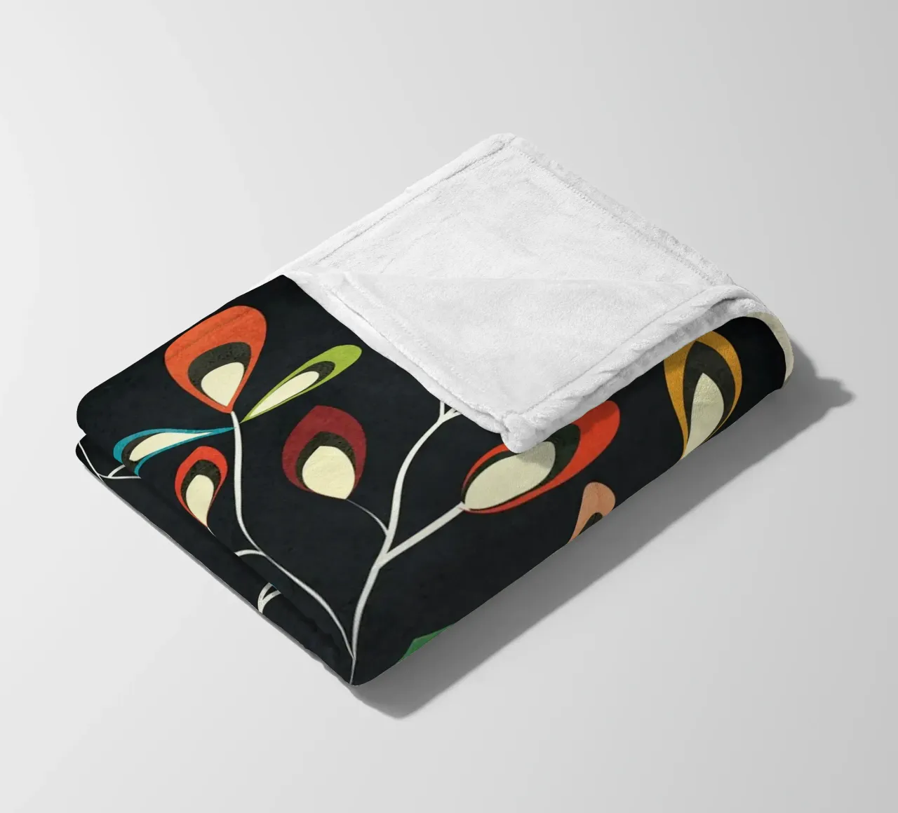 Mid-Century Abstract Flowers 05 coperta in pile da cityart