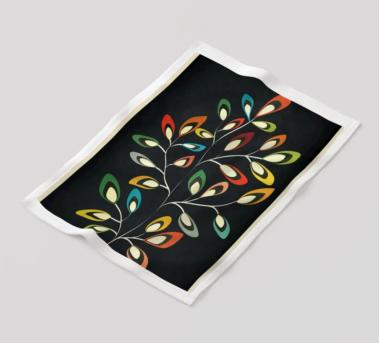 Mid-Century Abstract Flowers 05 coperta in pile da cityart