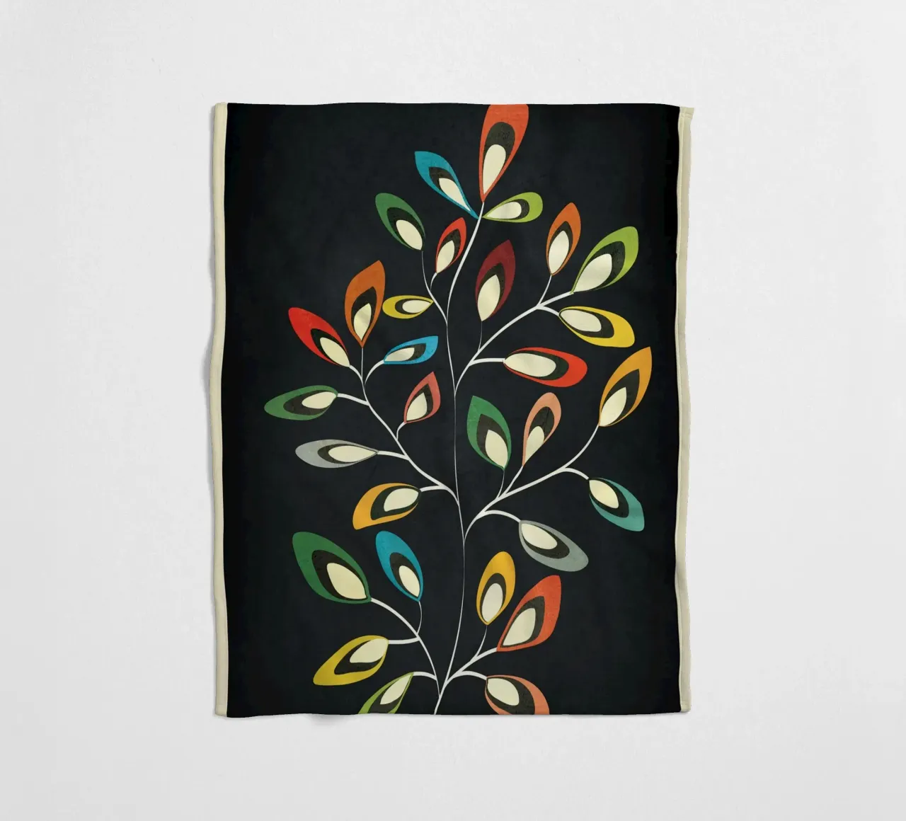 Mid-Century Abstract Flowers 05 coperta in pile da cityart