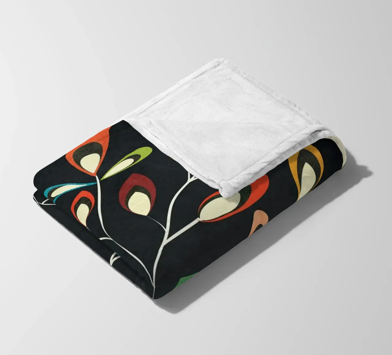 Mid-Century Abstract Flowers 05 coperta in pile da cityart