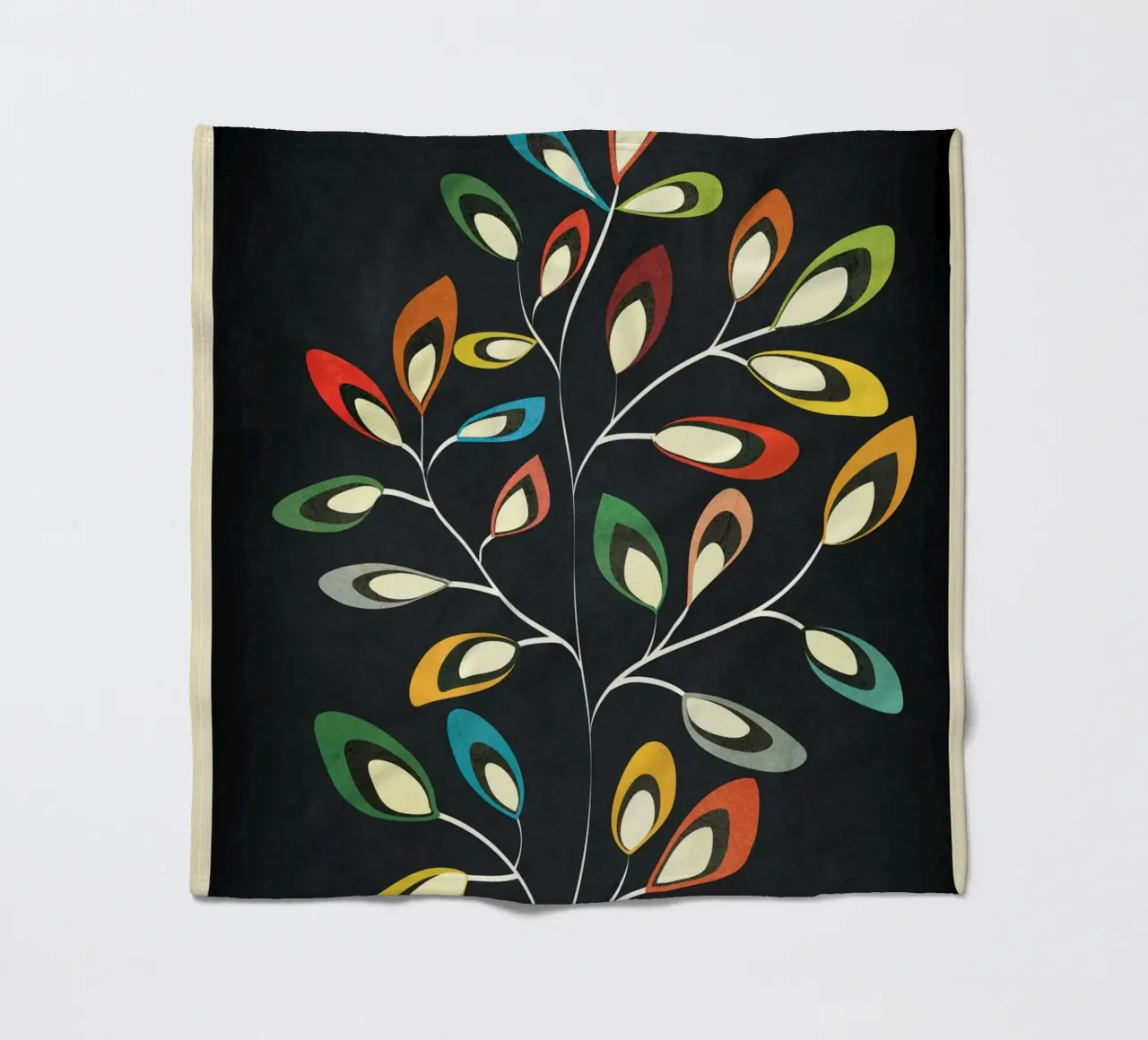 Mid-Century Abstract Flowers 05 coperta in pile da cityart