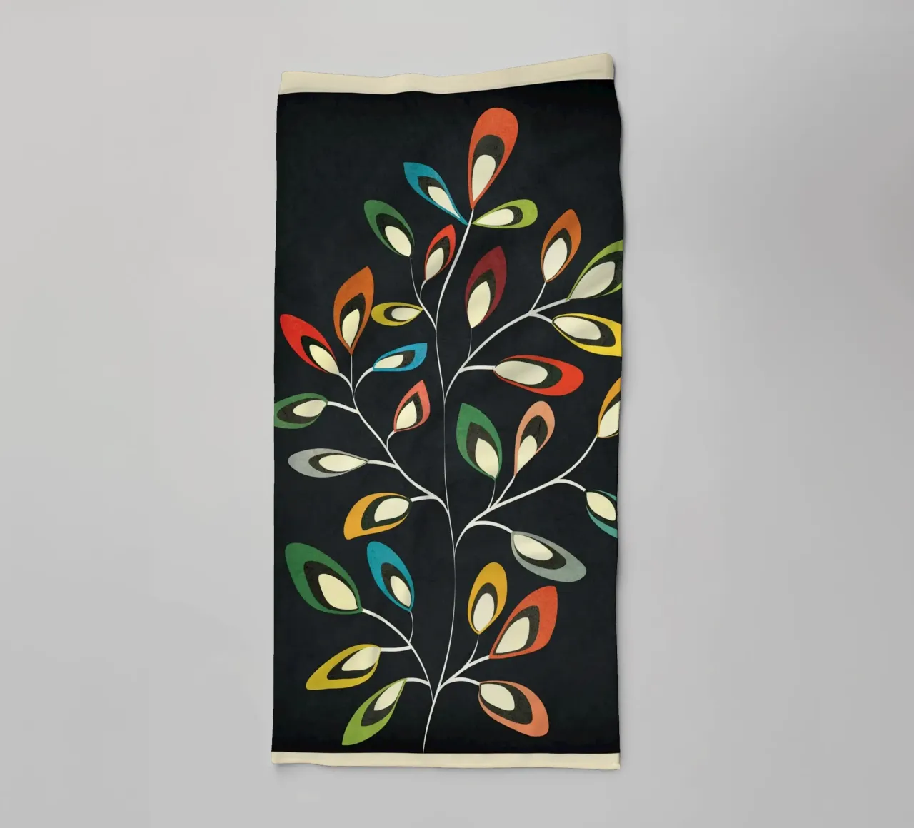 Mid-Century Abstract Flowers 05 asciugamano da bagno da cityart