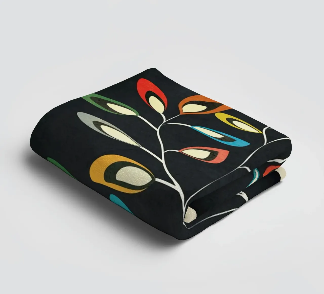 Mid-Century Abstract Flowers 05 asciugamano da bagno da cityart