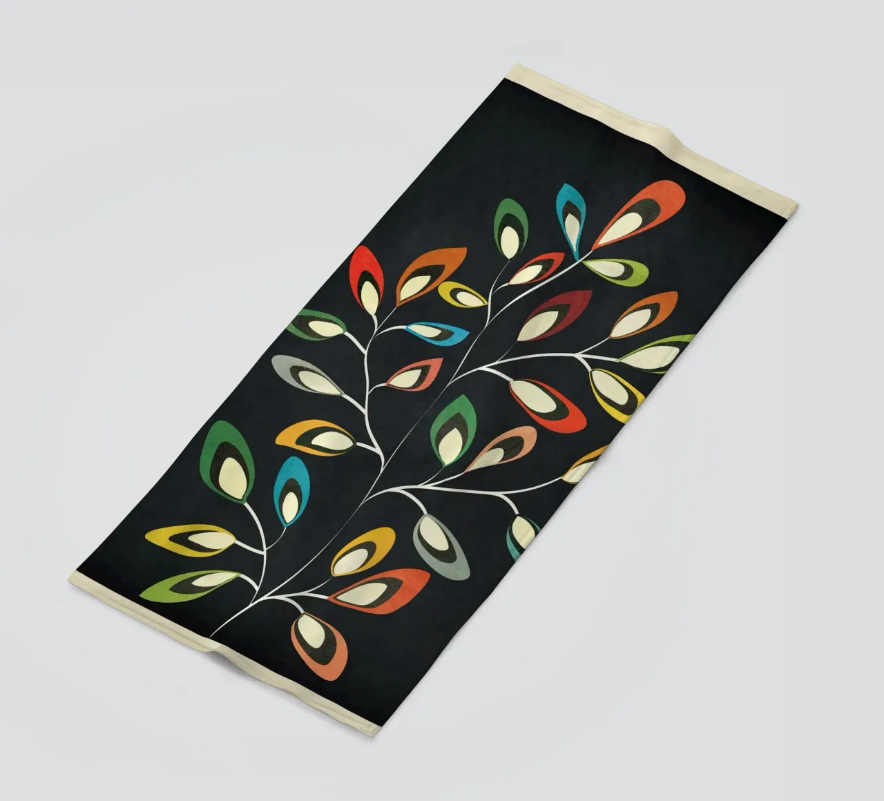 Mid-Century Abstract Flowers 05 telo mare da cityart